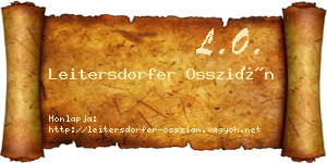 Leitersdorfer Osszián névjegykártya